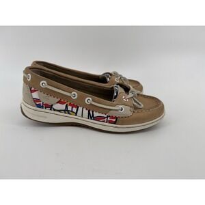 Sperry Top-Sider Womens Angelfish Boat Shoes Tan Abstract Design  6M